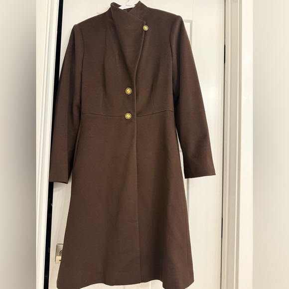 St. John Brown Coat 100% wool - Picture 2 of 5